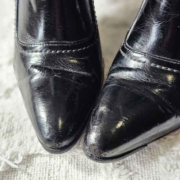 Franco Sarto vegan patent leather granny boots, size 7M - Picture 9 of 9